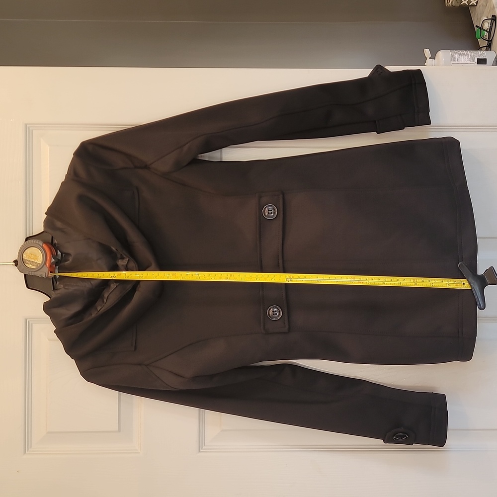 Yoko Black Knee Trench Style Coat View 2